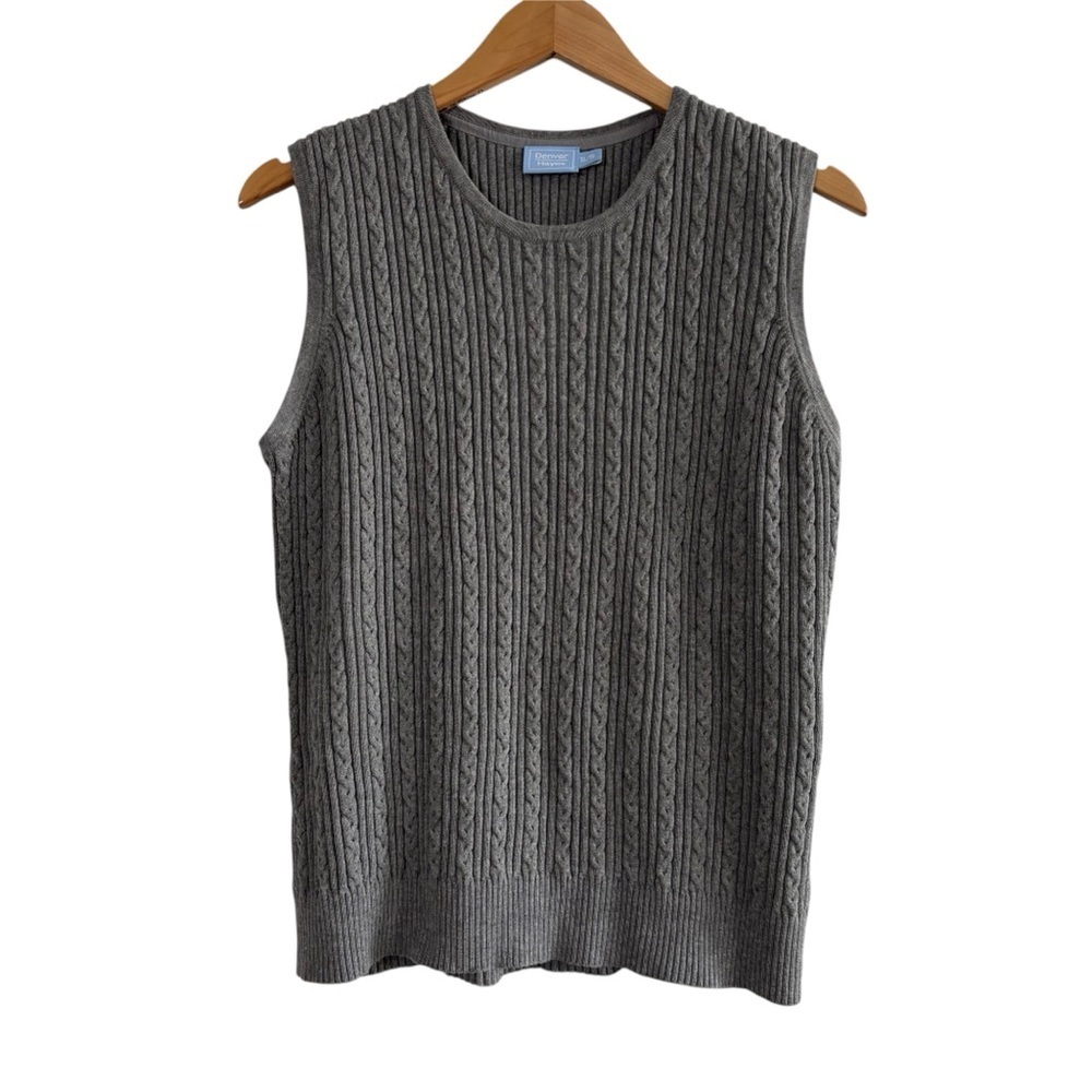 Y2K Denver Hayes Cable Knit Ribbed Knitted Tank Top